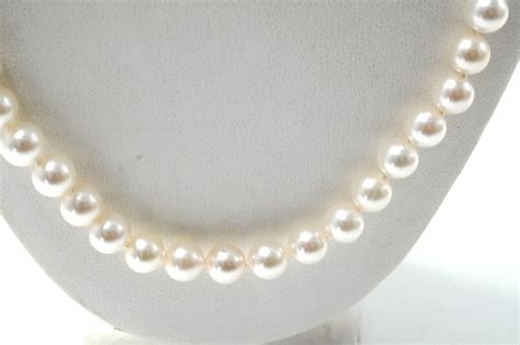 Mikimoto Blue Lagoon 6mm Pearl Necklace 14k Gold Clas Gem