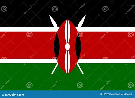 Drapeau De Vecteur Du Kenya Symbole National Du Kenya Illustration De