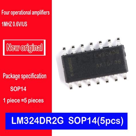 LM324 quad operational amplifier LM324DR2G LM324DG LM324 SMD SOP14 IC ...