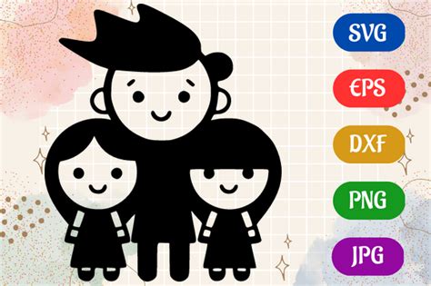 Family | Black SVG Vector Silhouette 2D Graphic by Creative Oasis ...