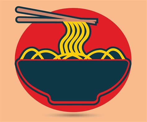 Premium Vector Ramen Noodle With Chopstick Cartoon Vector Icon