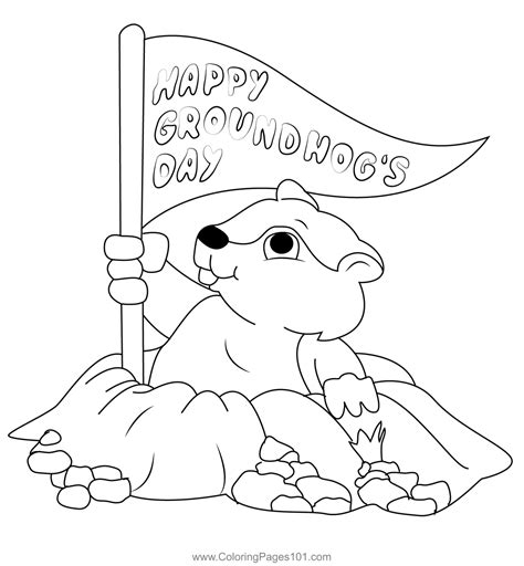 Happy Groundhog Day Coloring Page For Kids Free Groundhog Day