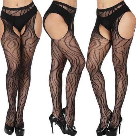 Femmes Sexy Dentelle Maille Lingerie Net Top Jarretière Ceinture Cuisse Bas Collants rouge Rouge