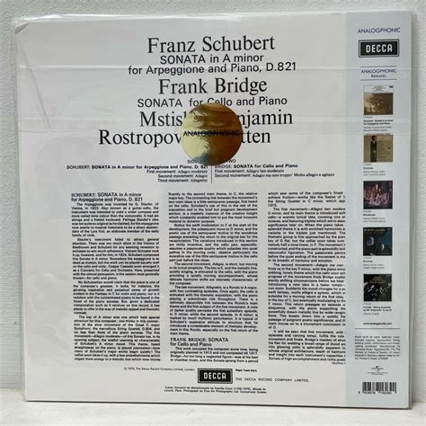 Popsike Rostropovich Britten Schubert Arpeggione Bridge Cello