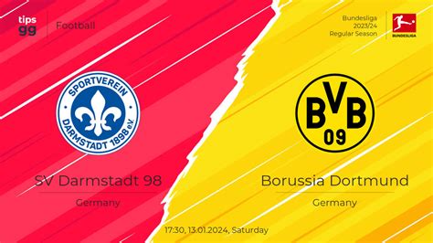 SV Darmstadt 98 Vs Borussia Dortmund 13 01 2024 Match Prediction