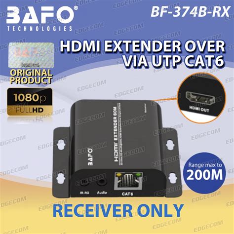 Jual HDMI Extender Over Cat6 Lan Cable 200 Meter BF 374B BAFO ORIGINAL