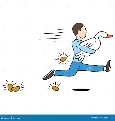 Stealing Golden Goose stock vector. Illustration of white - 40501210