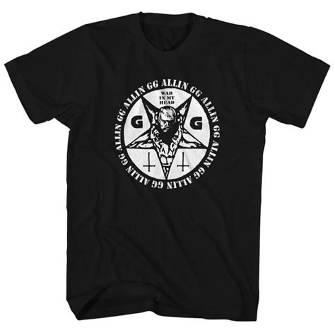 Gg Allin T Shirt Krig I Mitt Huvud Pentagram Gg Allin Shirt L L Fyndiq