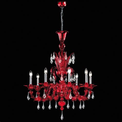 Opulent Red Crystal Drop Chandelier - Juliettes Interiors