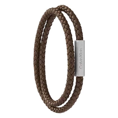 Bracelet Latch Acier Cuir Marron 35000208 Calvin Klein Ocarat