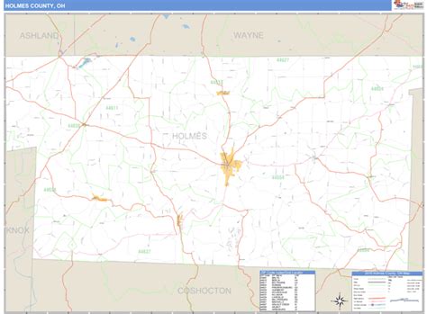 Holmes County, Ohio Zip Code Wall Map | Maps.com.com