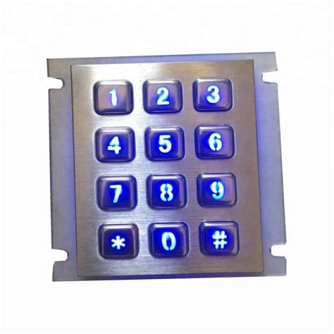 Led Backlit Waterproof Industrial Metal Keypad With Keys And Usb For