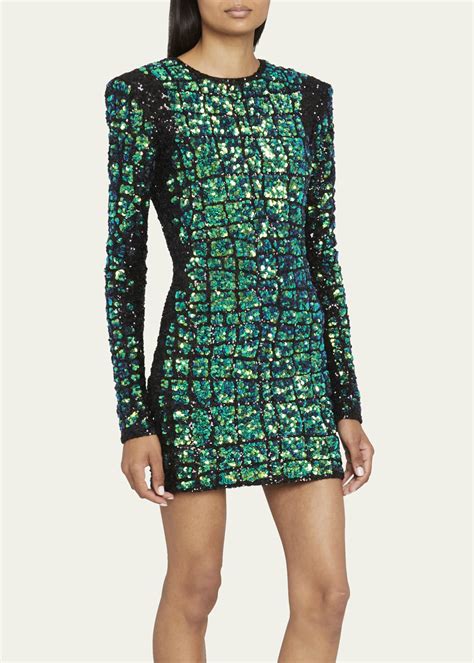 Balmain Sequin Embroidered Mini Dress Bergdorf Goodman