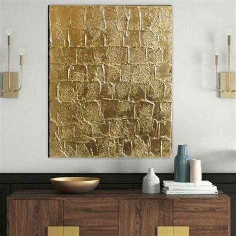 Gold Abstract Textured Wall Art Gold Leaf Art Painting Gold Wall Art ...