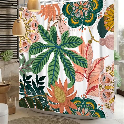 Amazon Yeele Boho Floral Shower Curtain 60 X72 Colorful