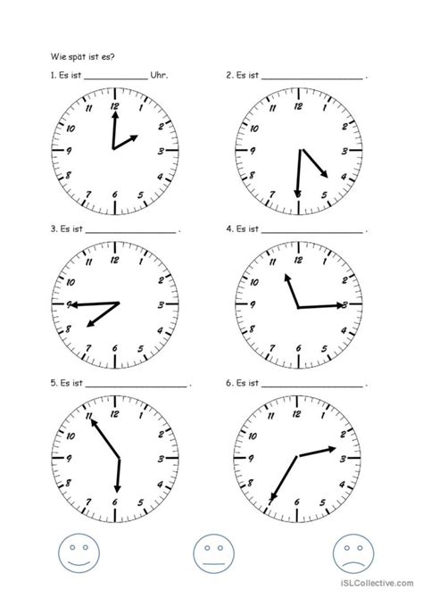 Wie spät ist es allgemeine Deutsch DAF Arbeitsblätter pdf doc