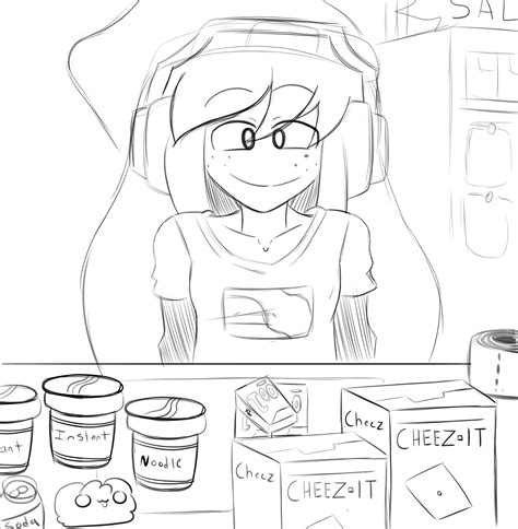 Meggy Fanart Sketch Pov Your A Cashier R Smg4