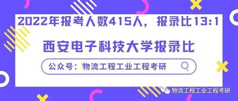 【报录比】2022年415人报考，2020 2022年西安电子科技大学物流工程与管理报录比 知乎