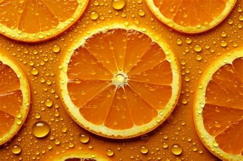 Premium Ai Image A Close Up Of A Group Of Orange Slices With Water