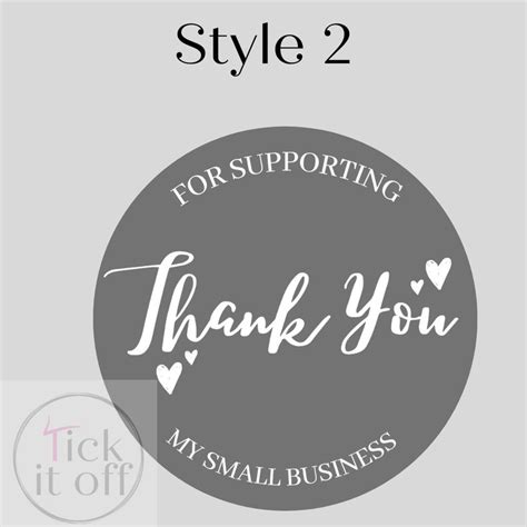 Thank You Business Stickers Floral Thank You Stickers Boho Etsy Uk