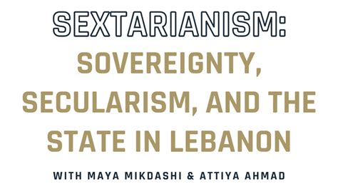 Sextarianism Sovereignty Secularism And The State In Lebanon With