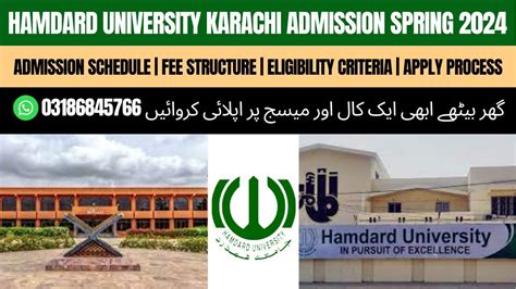 Hamdard University Karachi Admission Spring Fee Structure