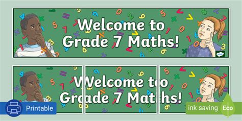 Welcome To Grade 7 Maths Banner Teacher Made Twinkl