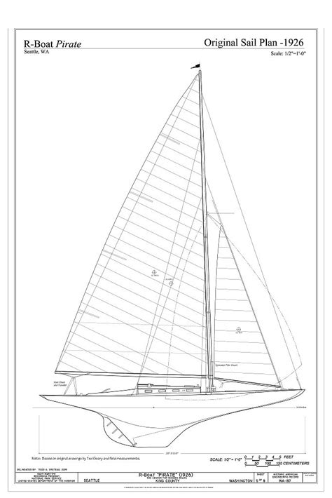 R Boat Pirate Original Sail Plan R Boat Pirate The Center For