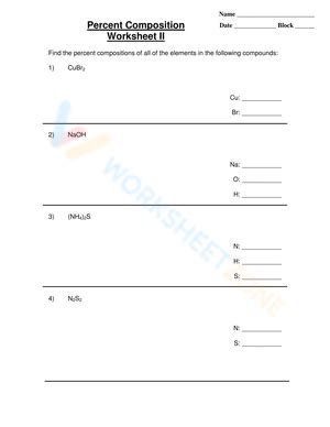 Free Printable Percent Composition Worksheets Worksheets Library