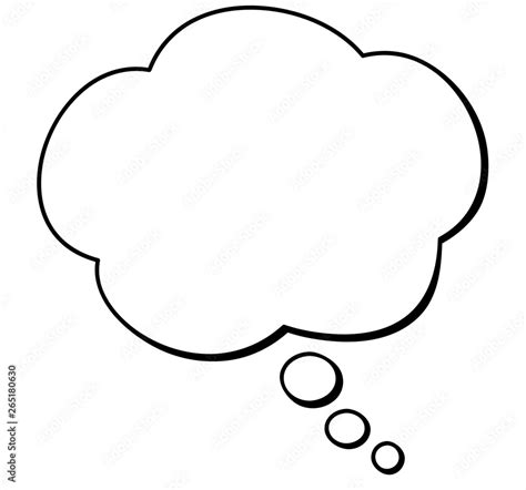 Vector isolated think cloud. Speech bubble on white. Stock Vector ...