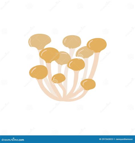Armillaria Mushrooms. Parasitic Fungus. Vector Cartoon Illustration