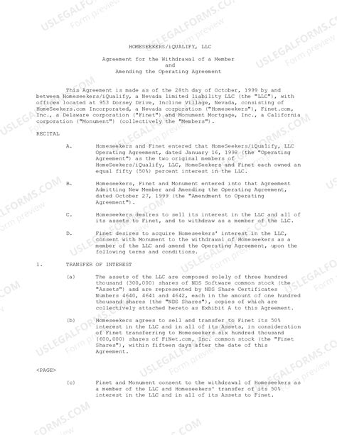 Llc Membership Withdrawal Agreement Form | US Legal Forms
