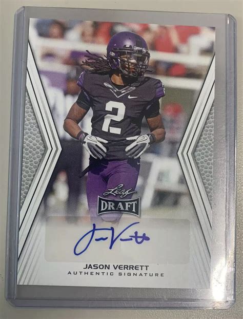 Leaf Draft Football Autograph A Jv Jason Verrett Auto Tcu Horned