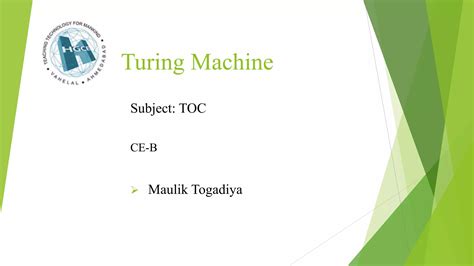 Turing Machine TOC PPT