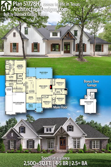 Open Concept 4 Bed Craftsman Home Plan With Bonus Over Garage 51778hz