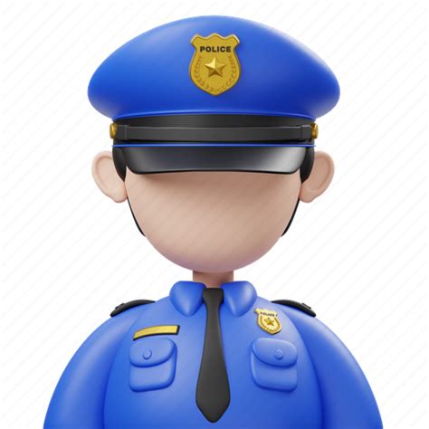 Police Officer Avatar Policeman Man User Person 3d Illustration