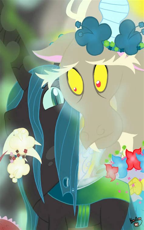 Queen Chrysalis and Discord by KayleeA on DeviantArt