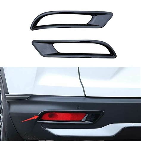 Bright Black Abs Rear Fog Light Lamp Cover Trim 2p For Honda CRV CR V