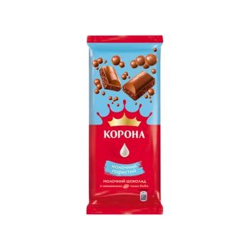 Шоколад 80г Корона молочный пористый 156073 | каталог БИОКС