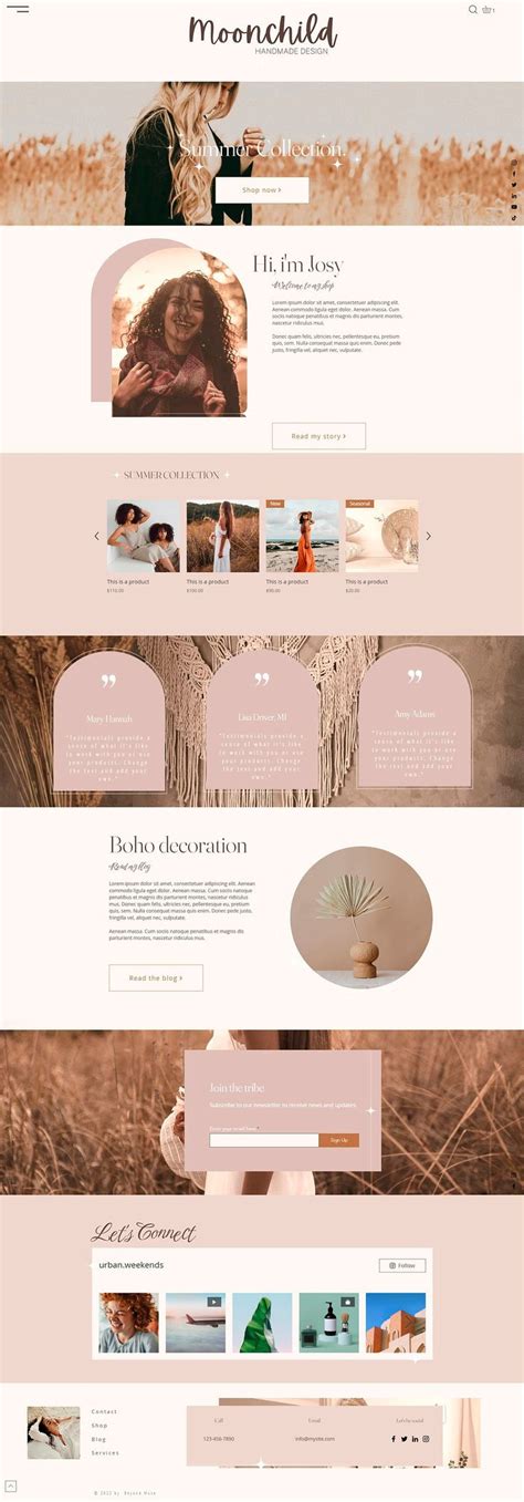 Wix Website Template Boho Coach Wix Web Design Neutral Template