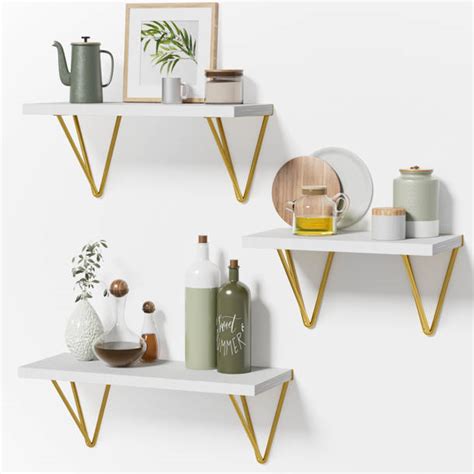 Ebern Designs Piece Floating Shelf With Towel Bar Reviews Wayfair