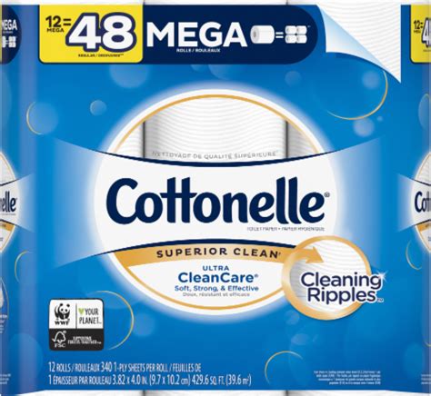 Cottonelle Clean Care Mega Roll Bath Tissue 12 Rolls Kroger