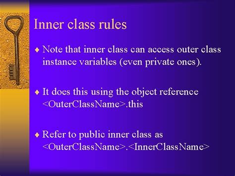 Nested Classes Nested Classes An Nested Class Is