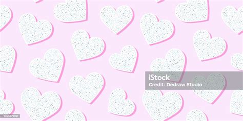 Pink Love Heart Seamless Pattern Illustration Stock Illustration