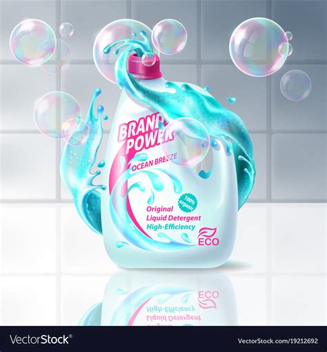 Laundry Liquid Detergent Advertising Poster Vector Image