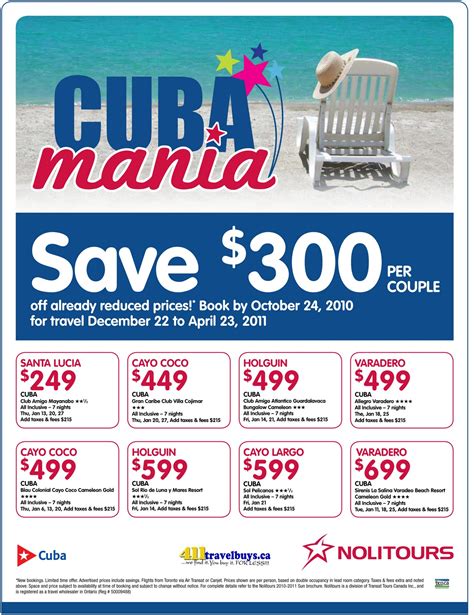 411 travelbuys Blog: 411travelbuys.ca: Save $300/couple on Cuba-mania