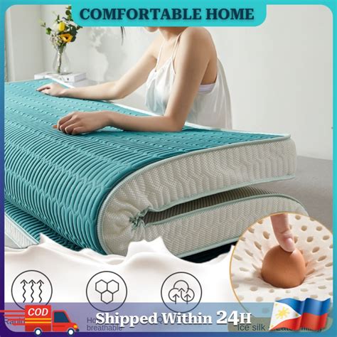 Thicker 9cm Latex Cooling Mattress Topper Queen/King/Single Flodable Tatami Mattress Foam Bed ...