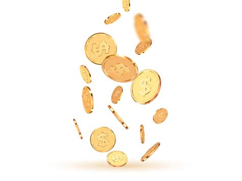 Premium Vector | Gold dollar coins realistic 3d design. golden metal coins. vector illustration