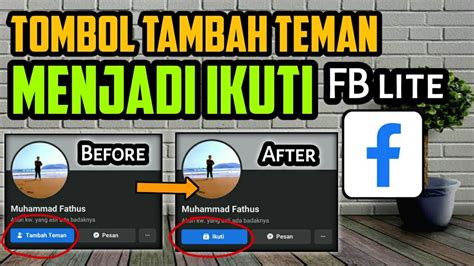 Cara Ubah Tombol Tambahkan Teman Menjadi Ikuti Di FB Lite NO Ribet