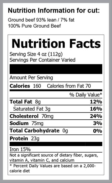 Ground Beef 93 Lean 2 Lb Wild Fork Foods